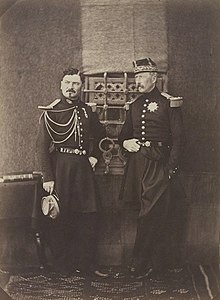 General MacMahon (right) with General Jean-Louis Borel (left), c. 1856 L'Algerie photographiee Province d'Alger - MacMahon, Borel.jpg