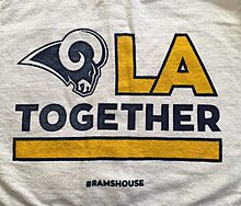 Towels featuring the "LATogether" logo were handed out to fans attending the game. LATogether-towel.jpg