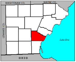 Location of La Salle Township within Monroe County.