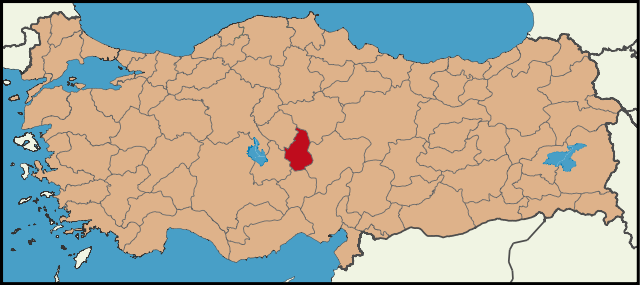 Localização da província de Nevexequir na Turquia