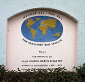 Gedenktafel für Johann Martin Schleyer, den Erfinder der Plansprache Volapük