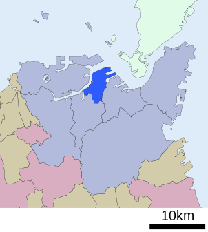 Location of Tobata ward Kita-Kyushu city Fukuoka prefecture Japan.svg