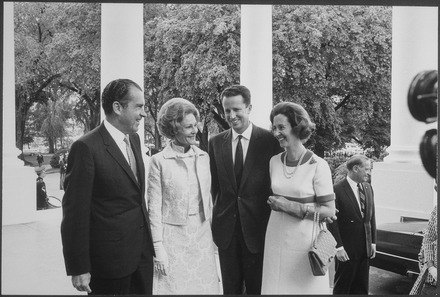 Baudouin and Fabiola with US President Richard Nixon and First Lady Pat Nixon in May 1969