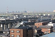 環状2号とJR中央線および城北線が集積する（春日井市勝川町）