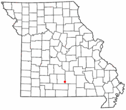 芒廷格羅夫在密蘇里州的位置（以紅點標示）