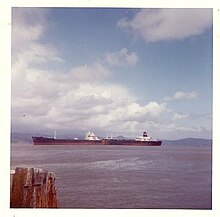 SS Manhattan passing Astoria, Oregon, 1965. Manhattan-Astoria 01.jpg