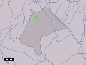 Poziția satului pe harta comunei Aa en Hunze