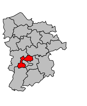 Kanton na mapě arrondissementu Bernay