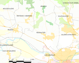 Mapa obce Pennautier
