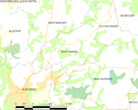 Mapa obce Saint-Amand