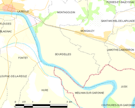 Mapa obce Bourdelles