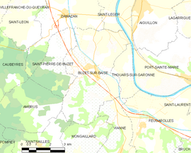Mapa obce Buzet-sur-Baïse