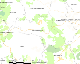 Mapa obce Saint-Péreuse
