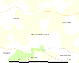 Mapa obce Saint-Germain-le-Vieux