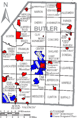 Kaart van Butler County