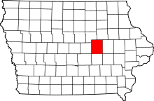 Harta e Tama County në Iowa