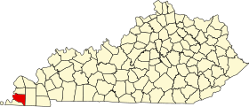 Placering af Hickman County Hickman County