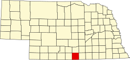 Locatie van Franklin County in Nebraska