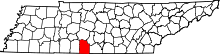 Harta e Giles County në Tennessee