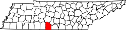 Karte von Giles County innerhalb von Tennessee