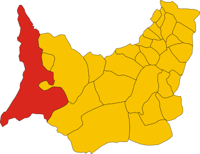 Locatie van Arbus in Zuid-Sardinië (SU)