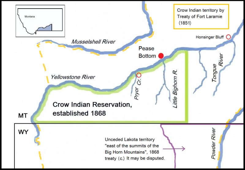 File:Map with the Battlefield of Pease Bottom, Montana (1873) and relevant Indian territories.png