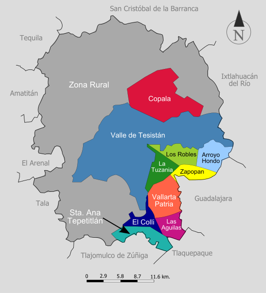 File:Mapa de distritos urbanos de Zapopan.svg