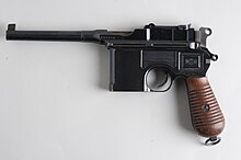 Mauser C96, the first mass-produced and commercially successful semi-automatic pistol Mauser C96 7,63 (6971794467).jpg