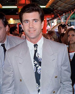 O ator principal do Mad Max, Mel Gibson, aqui em 1990.