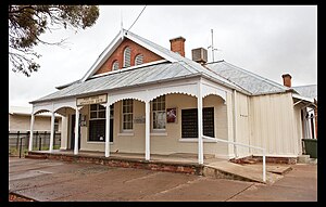 The Menindee Post Office, erected in 1881. Menindee Post Office-1 (5150300850).jpg