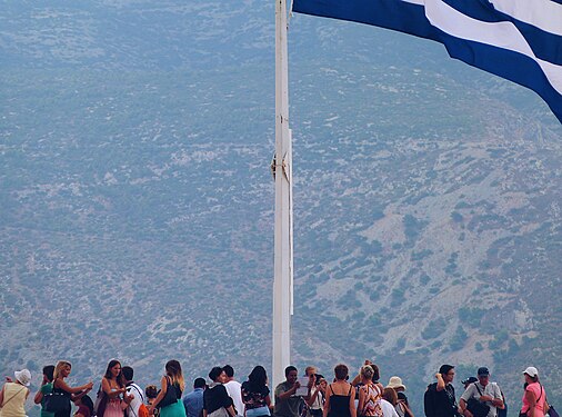 Menschen an der Akropolis in Athen, Griechenland