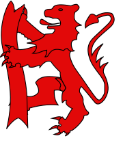 Heraldisk løve med banderole