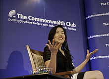 Education advocate Michelle Rhee speaking in 2013 Michelle Rhee at The Commonwealth Club of California (8555907036) (2).jpg