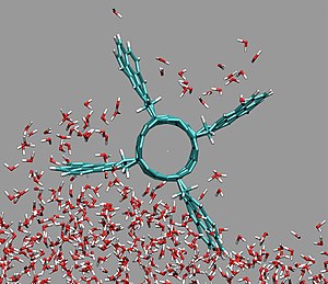 Pumping of water by the hydrophobic surface molecular propeller Molecularpropeller.jpg