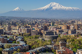 Yereván, la capital y centru financieru d'Armenia.