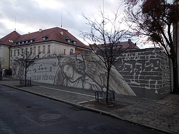 Mural of the garden of the Sisters of the Poor Clares