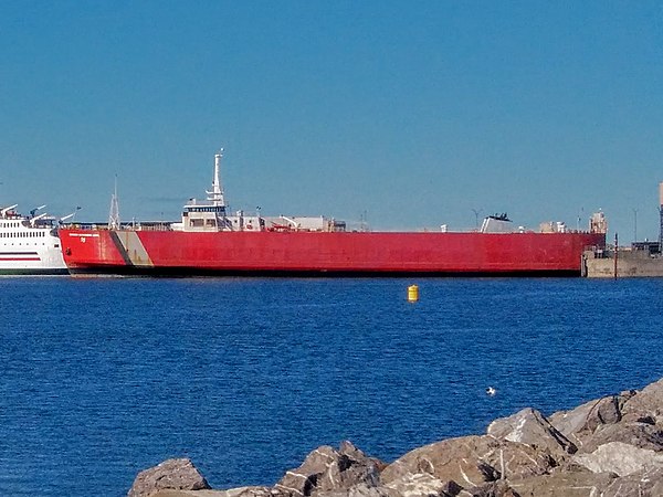 MV Georges-Alexandre-Lebel train ferry of the COGEMA in Matane, Canada