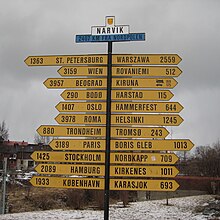 Narvik – 2,407 km (1,496 mi) from North Pole