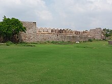 Battlements of Naya Qila Fort Naya Qila, the extended portion of Golkonda Fort in Hyderabad 24.jpg