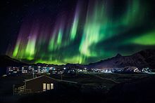 Luzes do norte na Groenlândia