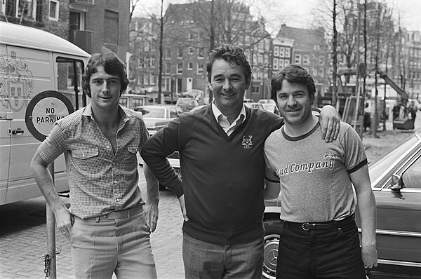 Trevor Francis, Brian Clough and John Robertson in 1980