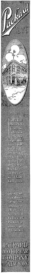 The New York Times (6 de noviembre de 1907). Anuncio de Packard