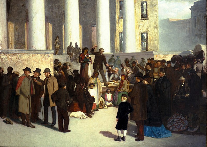 File:Painting "The Last Sale of Slaves" by Thomas Satterwhite Noble.jpg