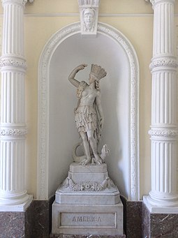 Statue representing the Americas at Palazzo Ferreria, in Valletta, Malta Palazzo Ferreria statue 4 America.jpeg