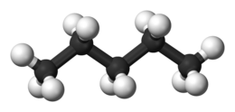 dreidimensionales Modell eines Moleküls von n-Pentan