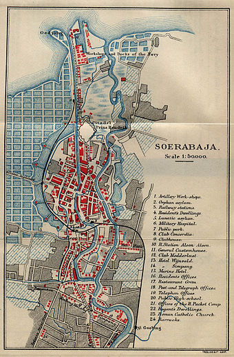 Map of Surabaya from an 1897 English travel guide