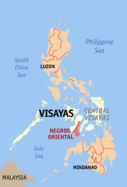 Map of the Philippines with Negros Oriental highlighted