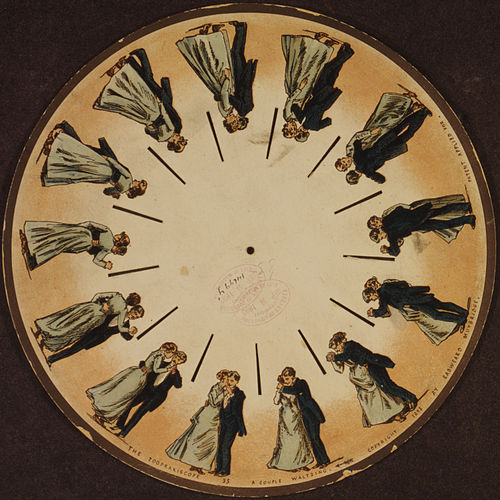 A paper zoopraxiscope disc by Eadweard Muybridge (1893)