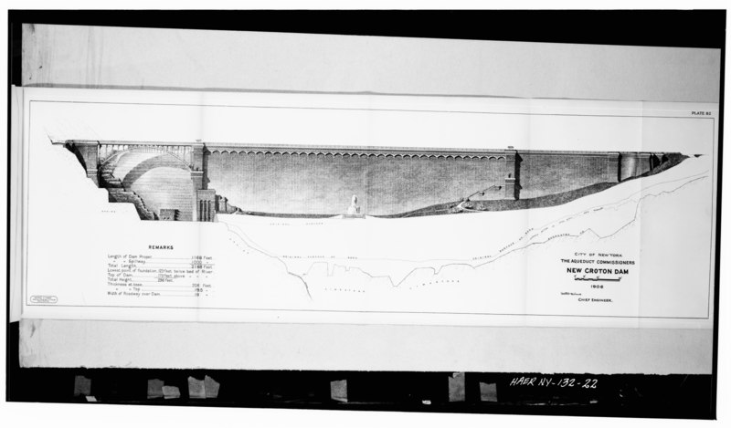 File:Photocopied from New York City Aqueduct Commission. 1907 plan of downstream elevation - New Croton Dam and Reservoir, Croton River, Croton-on-Hudson, Westchester County, NY HAER NY,60-CROTOH.V,1-22.tif