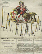 Portada de La Flaca con una representación humorística de una España flaca acorde con el título de la publicación.